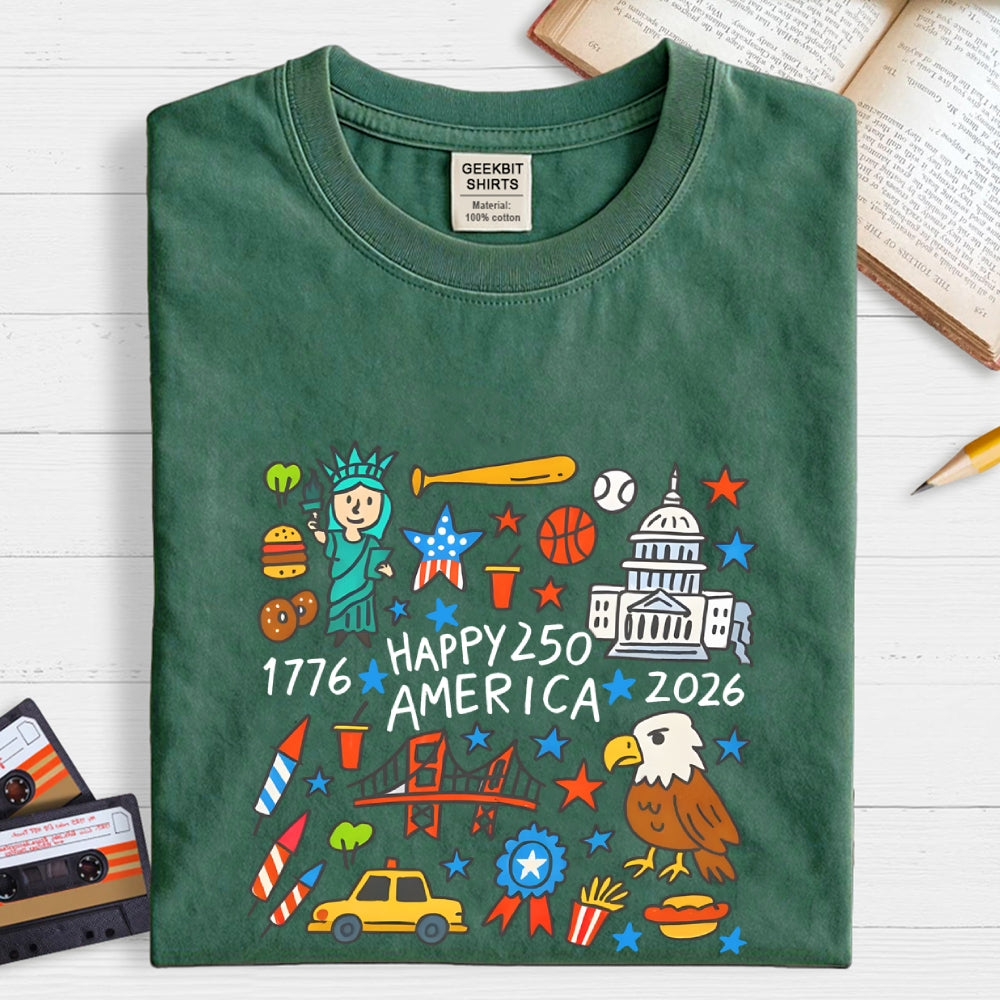 Happy USA 250th Anniversary 1776–2026 Patriotic  T-Shirt
