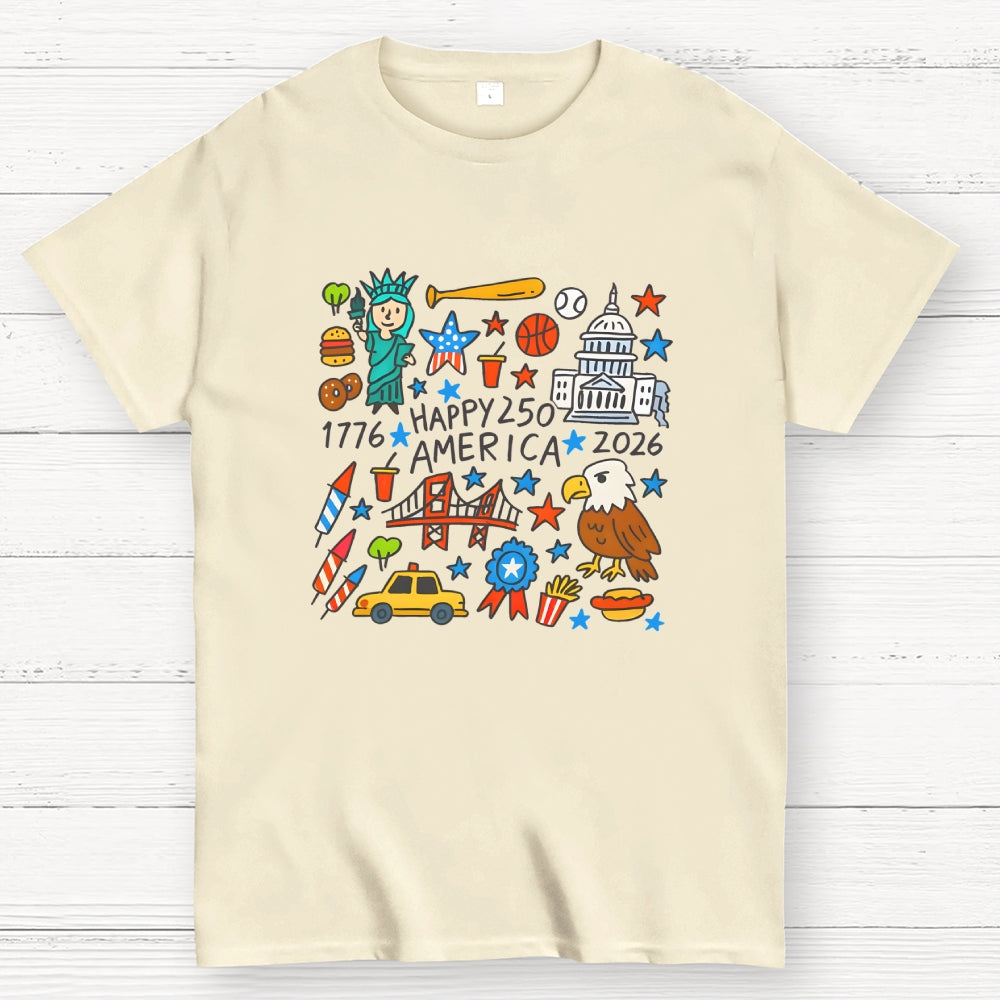 Happy USA 250th Anniversary 1776–2026 Patriotic  T-Shirt