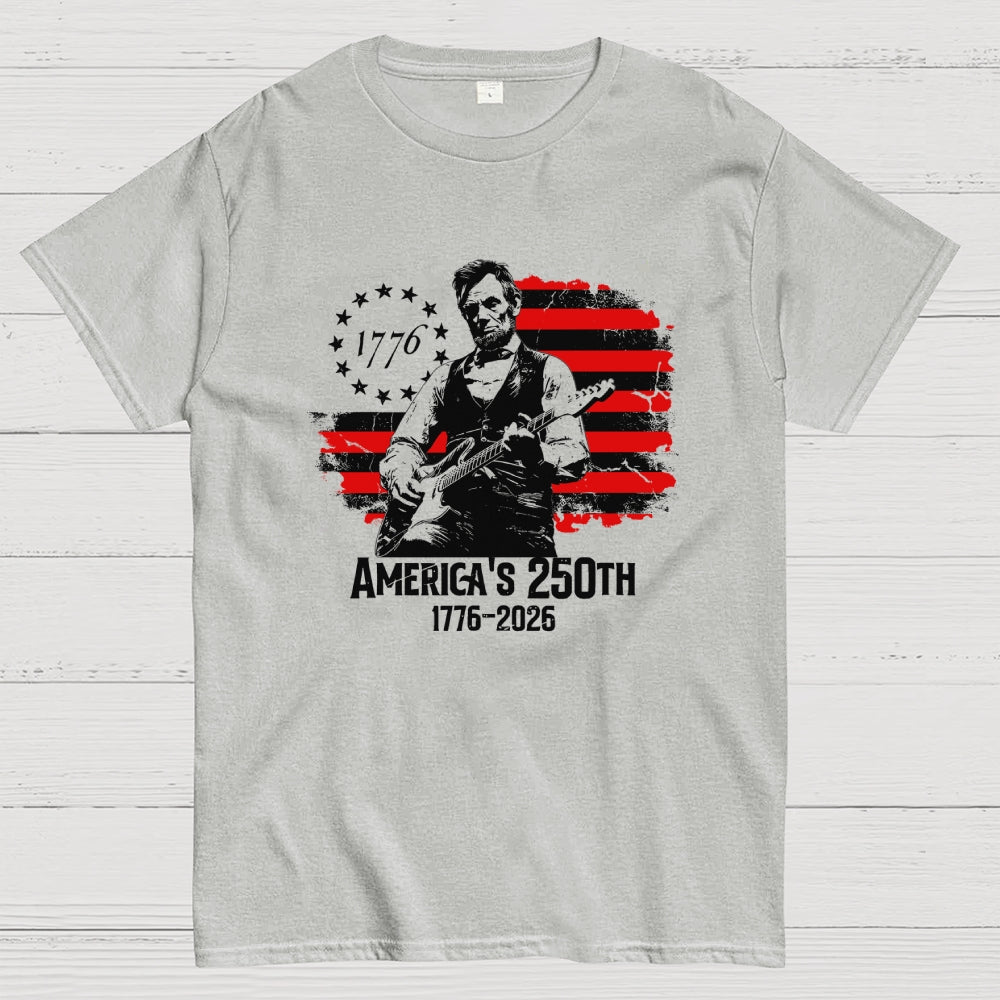 Lincoln Rocks – USA 250 Years Since July 4, 1776  T-Shirt