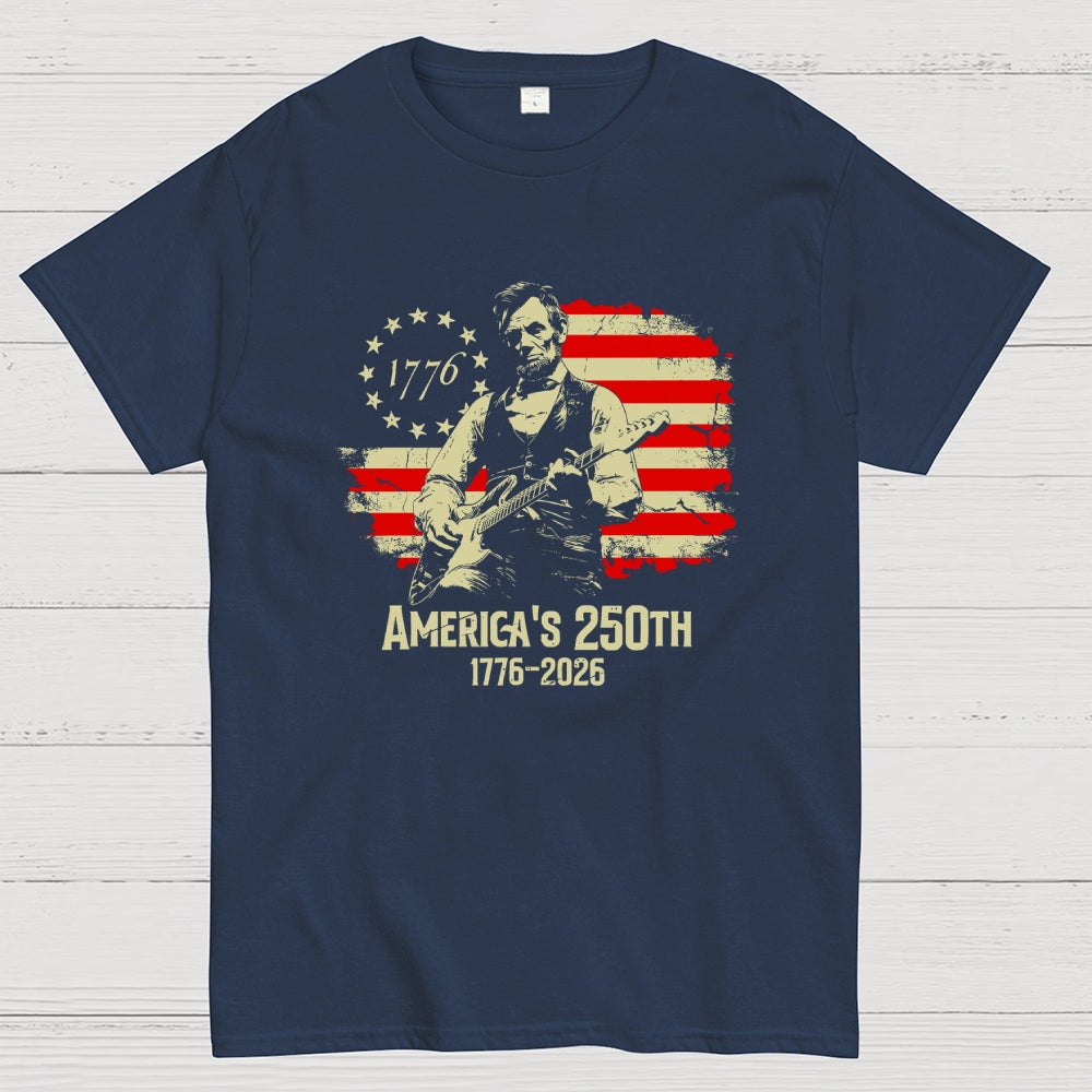 Lincoln Rocks – USA 250 Years Since July 4, 1776  T-Shirt