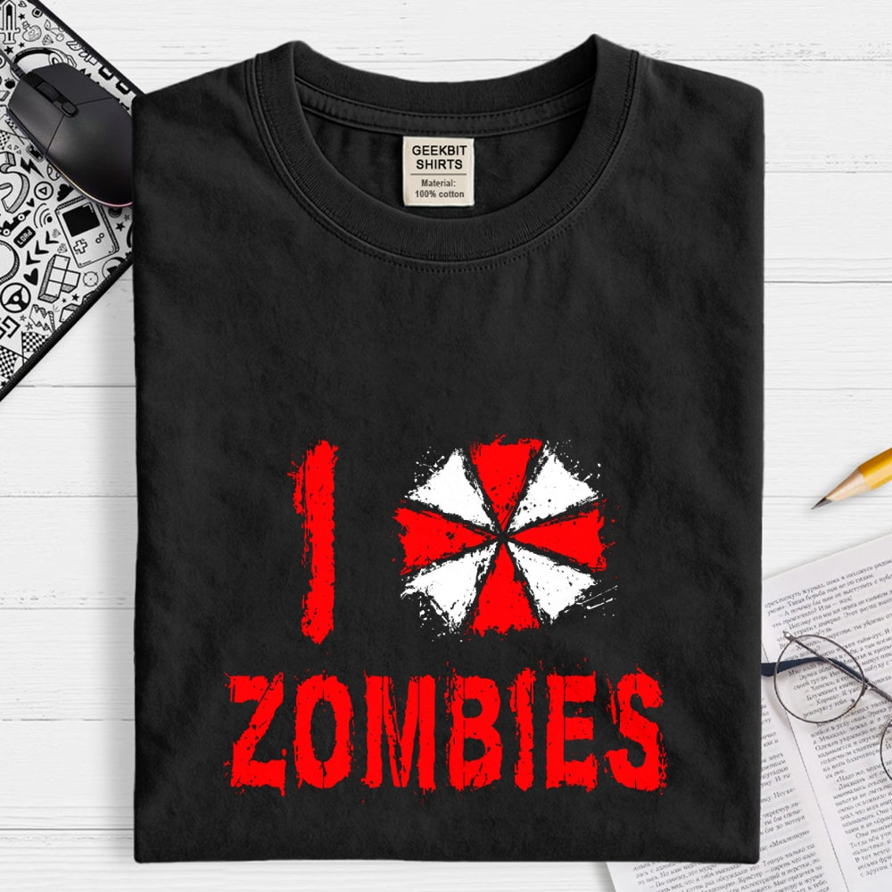 I Love Zombies  T-Shirt