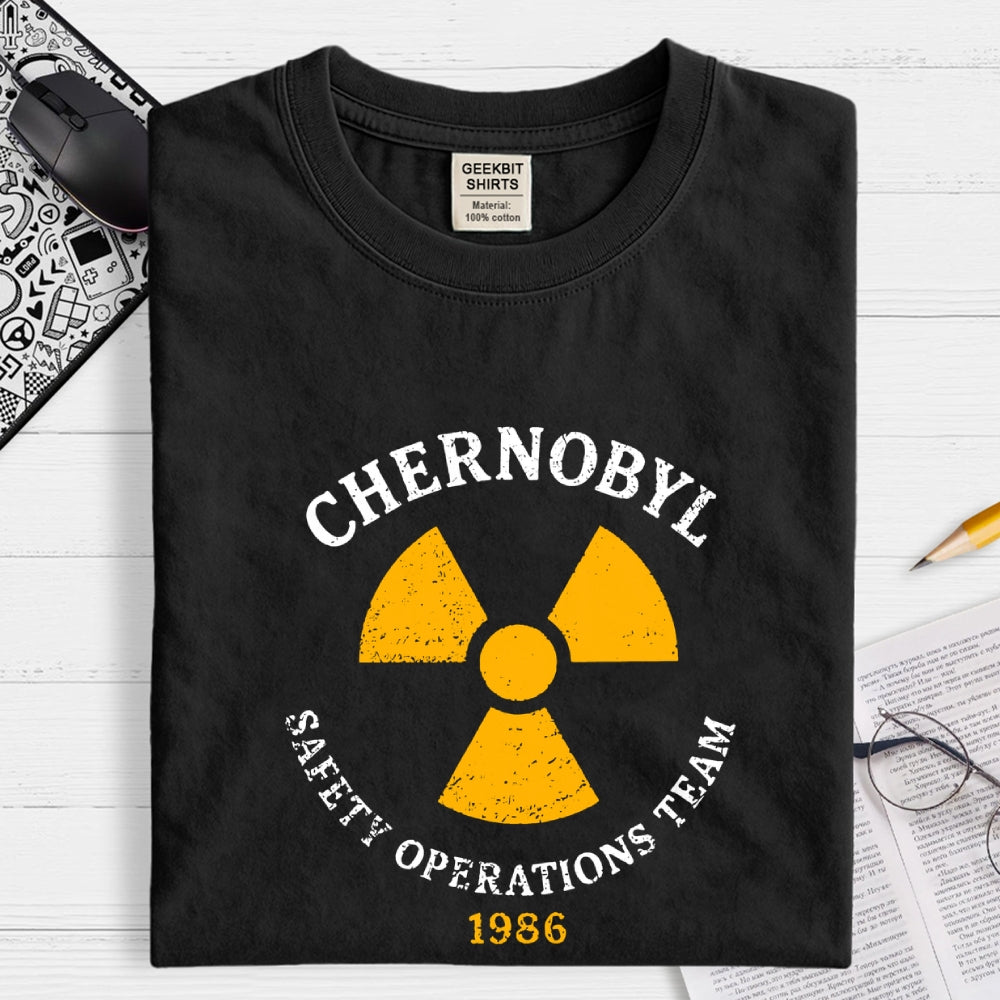 Vintage Chernobyl Safety Operations Team Nuclear Power Plant 1986  T-Shirt