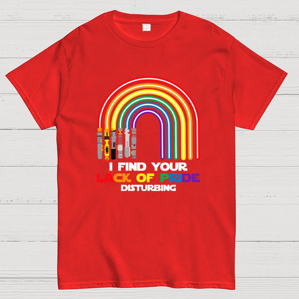 I find your lack of pride disturbing light saber rainbow  T-Shirt