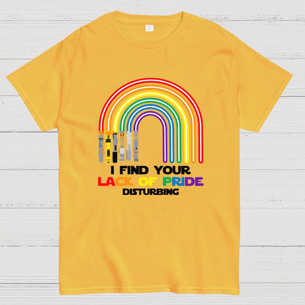 I find your lack of pride disturbing light saber rainbow  T-Shirt