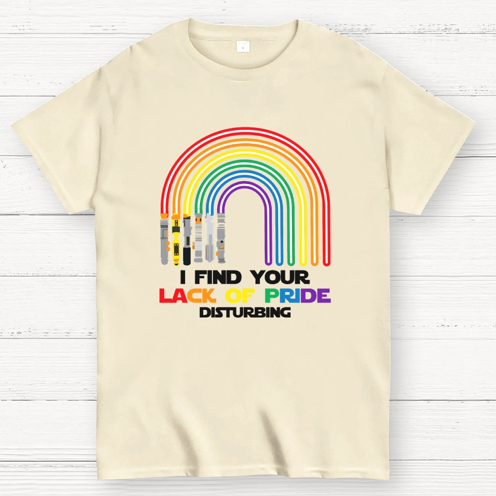 I find your lack of pride disturbing light saber rainbow  T-Shirt