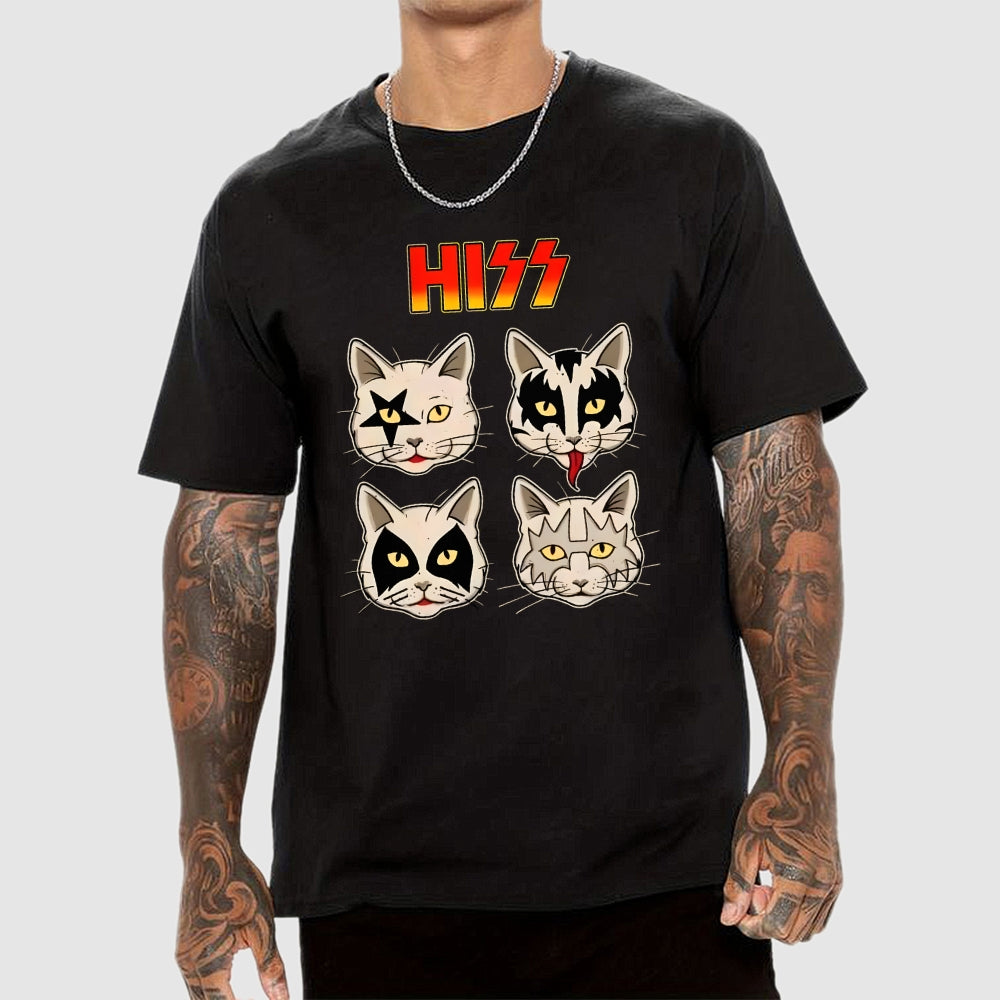 HISS – Vintage Funny Rock Cat  T-Shirt