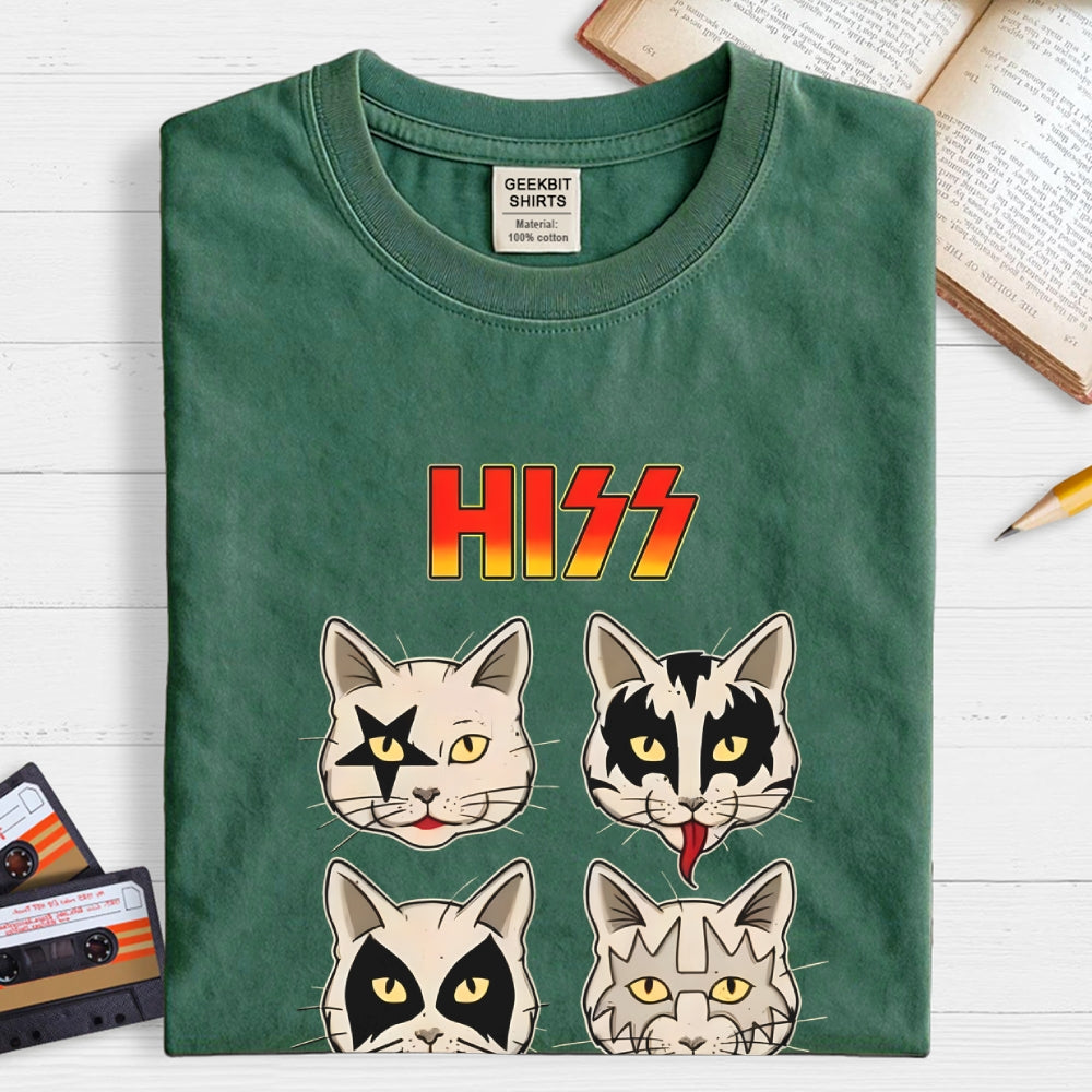 HISS – Vintage Funny Rock Cat  T-Shirt