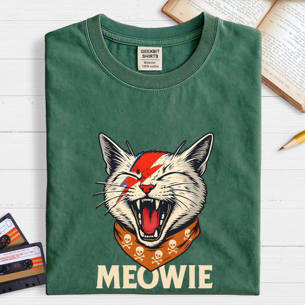 David Meowie Lightning  T-Shirt