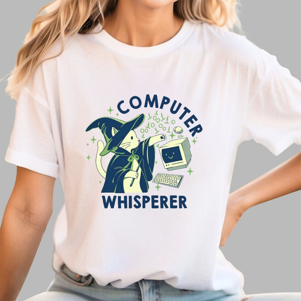 Computer Whisperer Funny Cat  T-Shirt