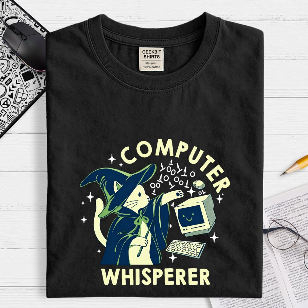 Computer Whisperer Funny Cat  T-Shirt