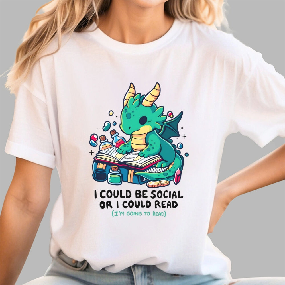 I Could Be Social Or I Could Read (I'm Going To Read)  T-Shirt
