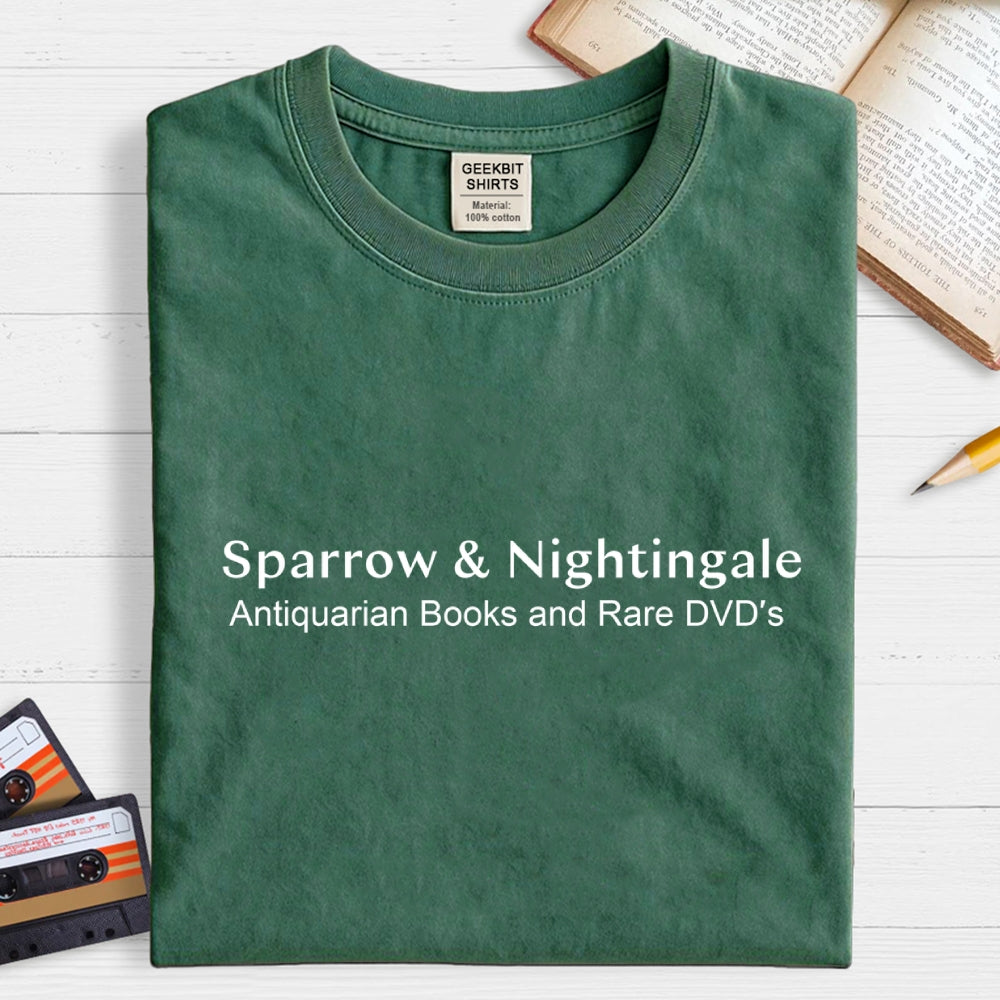 parrow & Nightingale Antiquarian Books and Rare DVDs Vintage-dr who  T-Shirt