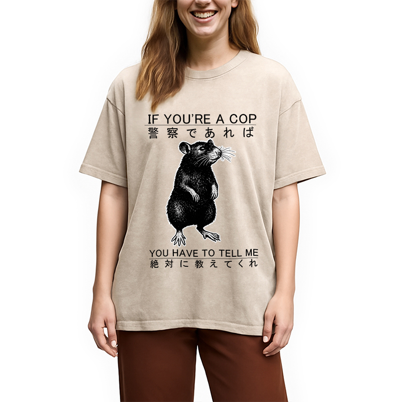 bbb If You're A Cop Japanese Rat Washed T-Shirt