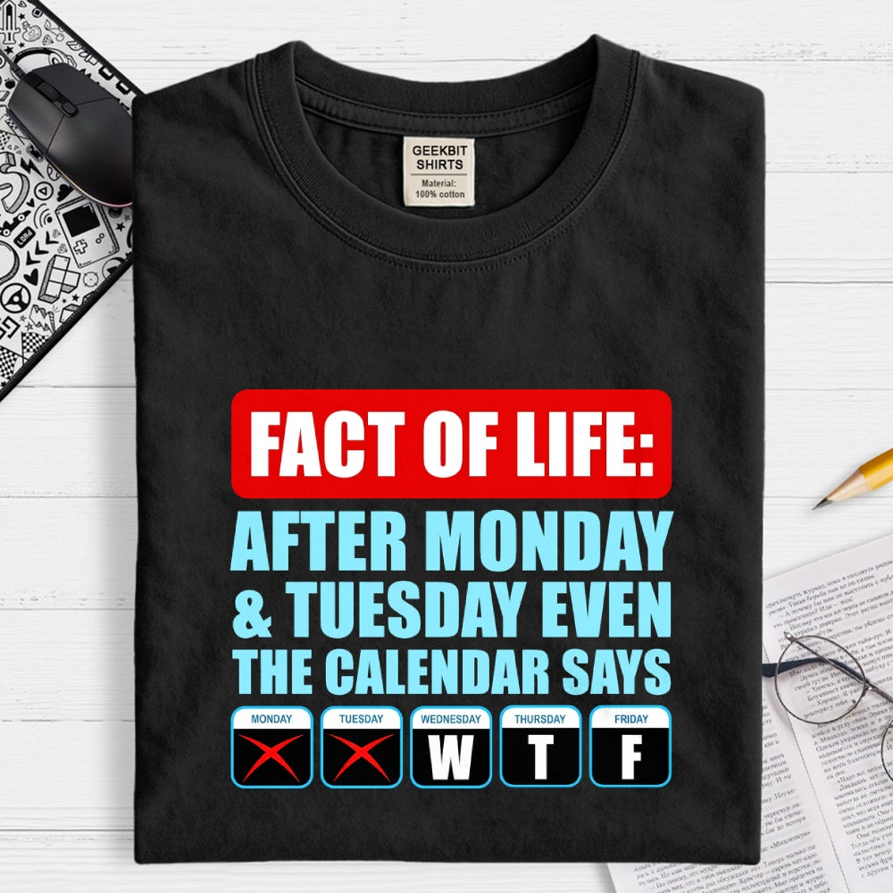 After Monday And Tuesday Even The Calendar Says WTF  T-Shirt