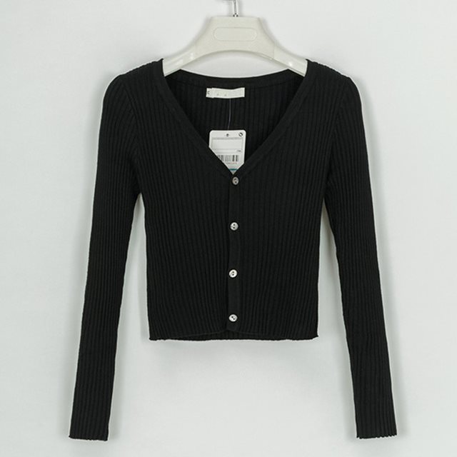 Fitted Womens Cropped Cardigan - Ribbed Knit, Casual