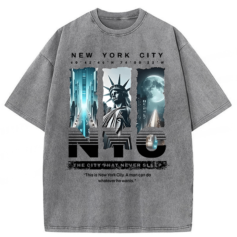 bbb PAYEAH New York Sky Freedom Washed T-shirt