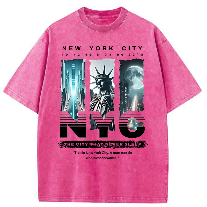 bbb PAYEAH New York Sky Freedom Washed T-shirt
