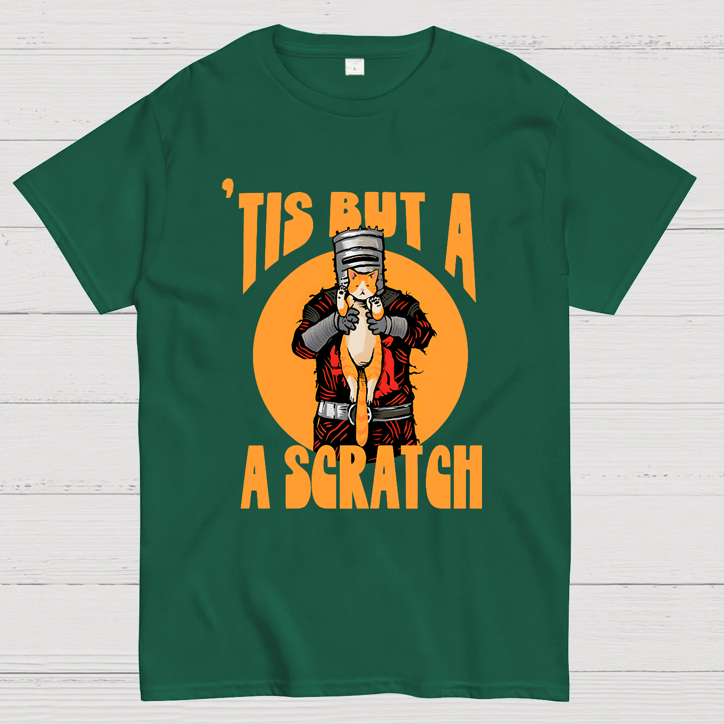 Tis But A Scratch The Black Knight Vs Cat Knight & Kitten  T-Shirt