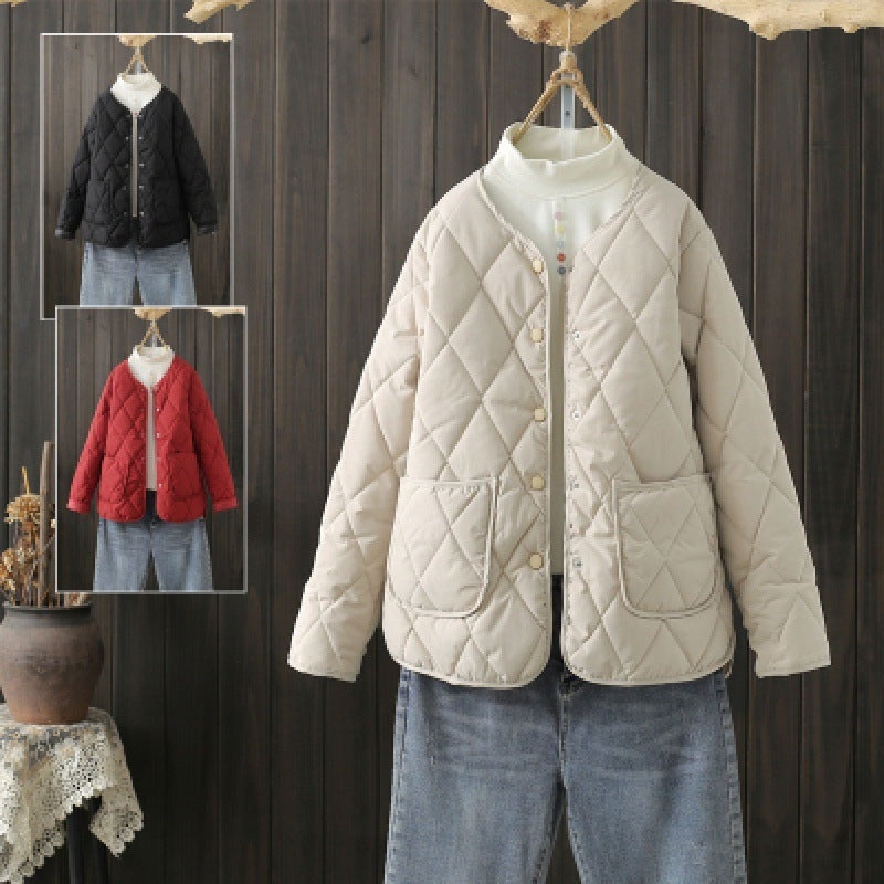 Lightweight Women’s Quilted Jacket - Button Front, Winter