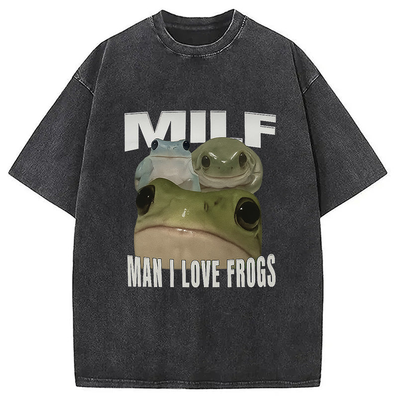 bbb Man I Love Frogs Washed T-Shirt