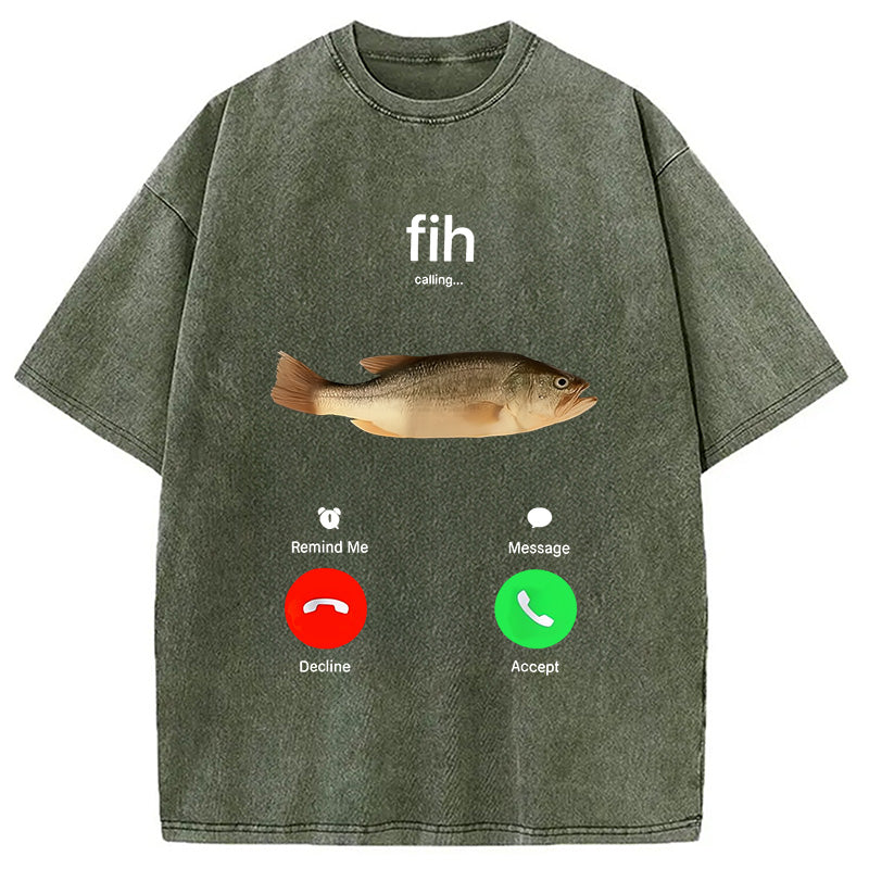 bbb Fih Incoming Call Meme Washed T-Shirt