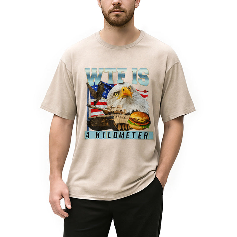 bbb WTF Is A Kilometer Meme Washed T-Shirt