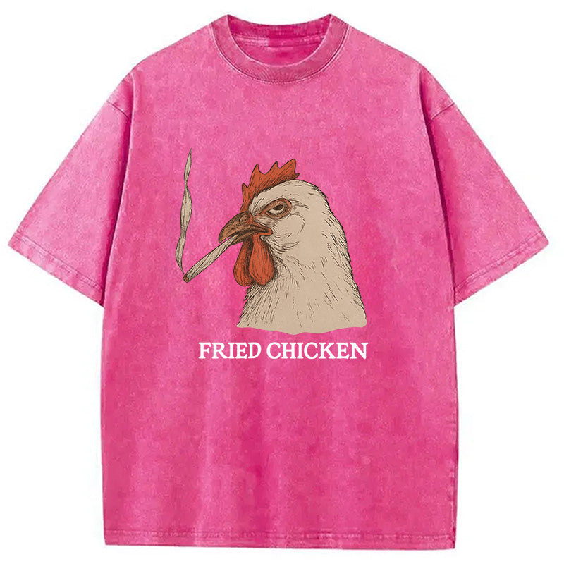 bbb Fried Chicken 420 Smoking Meme Washed T-Shirt