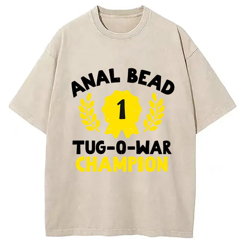 bbb Bead Tug O War Champion Funny Washed T-Shirt