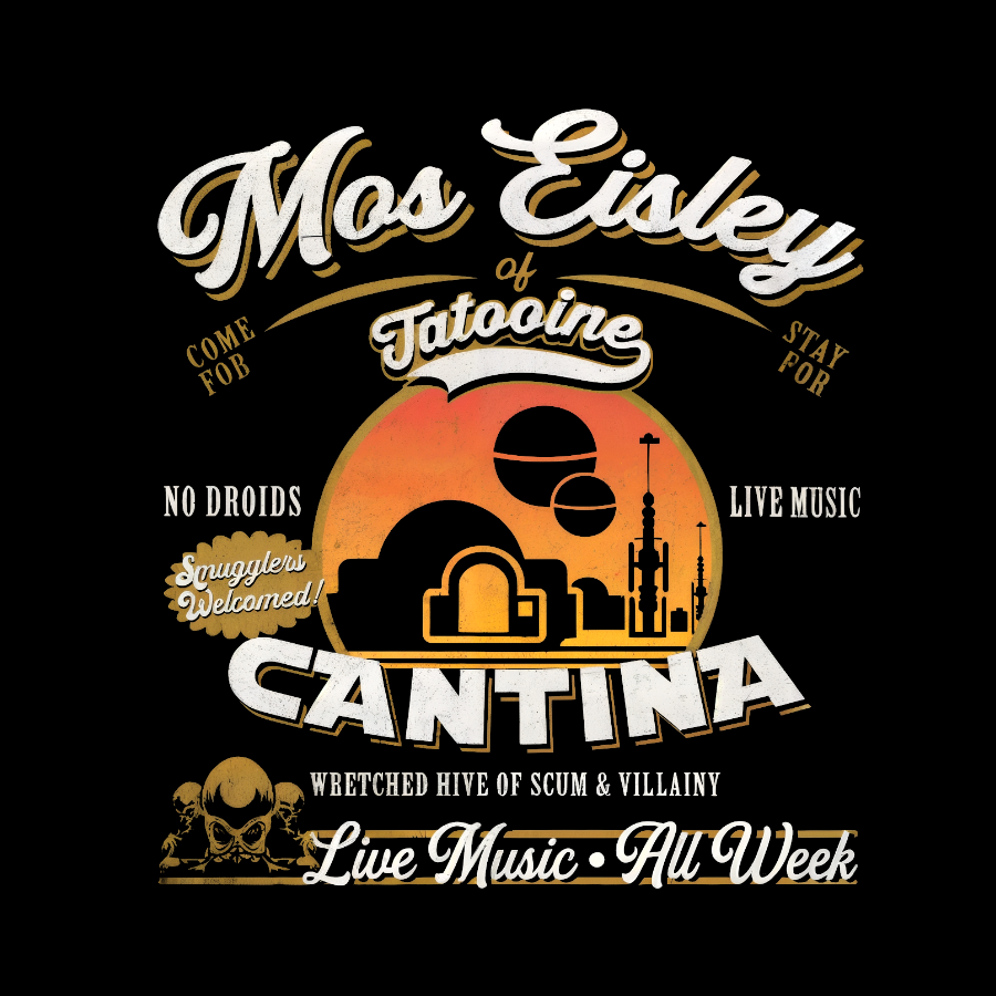 Mos Eisley Star Cantina Tatooine Graphic Print T-Shirt