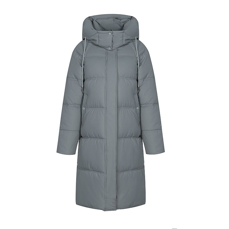 Insulating Women’s Long Puffer Coat - Hooded Quilted Winter