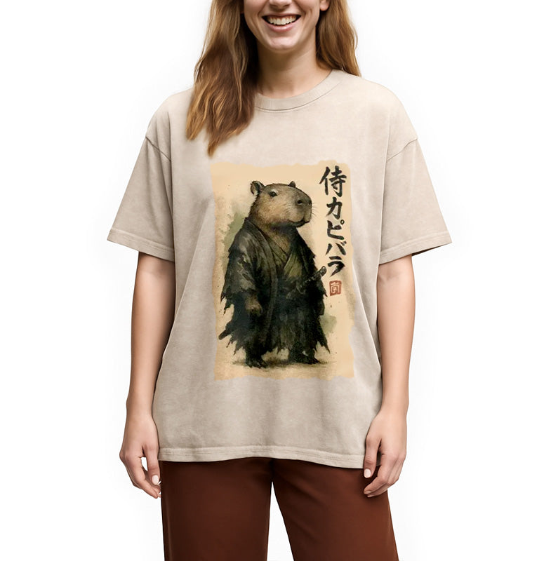 bbb Capybara Samurai Washed T-Shirt