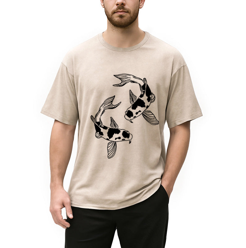 bbb Two Beautiful Koi Washed T-Shirt