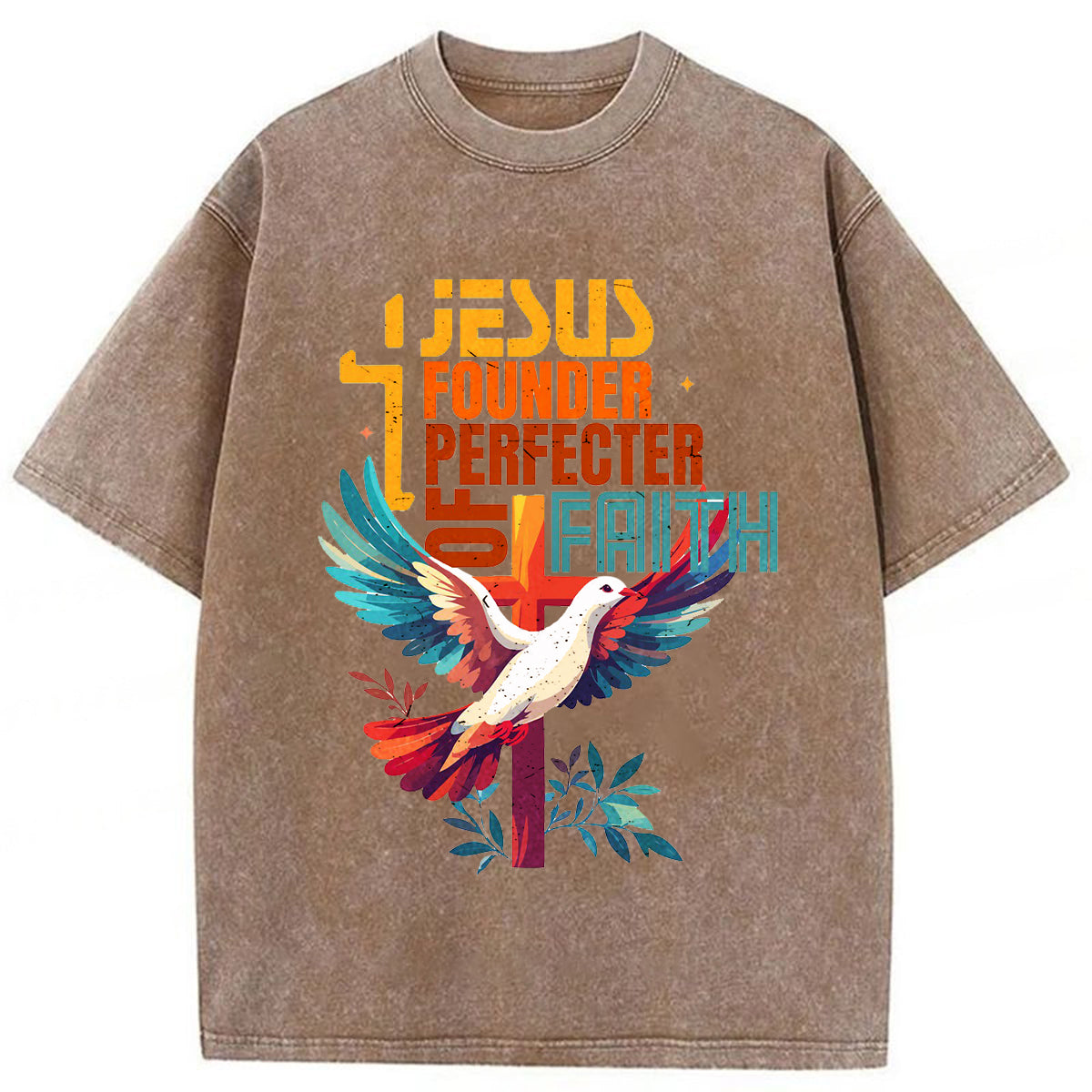 bbb Jesus Founder Perfecter Of Faith Washed T-shirt