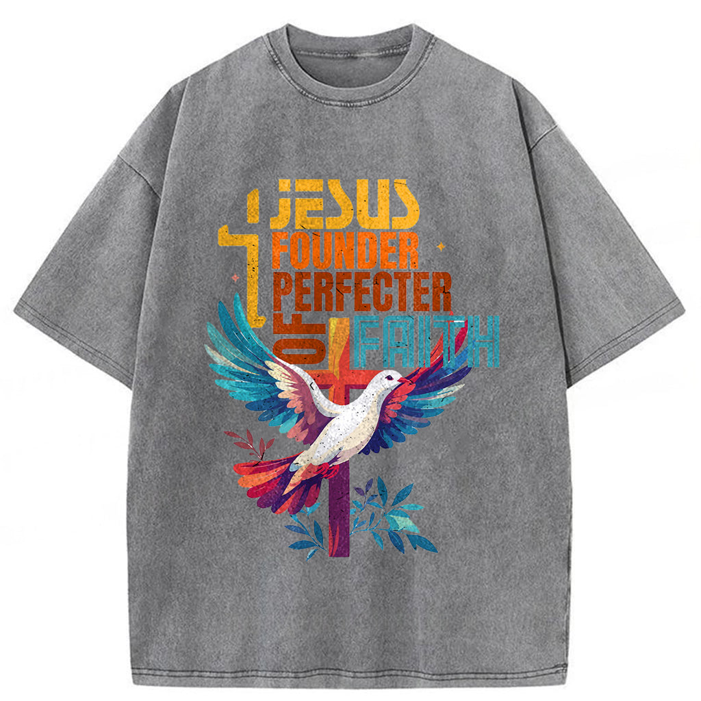 bbb Jesus Founder Perfecter Of Faith Washed T-shirt