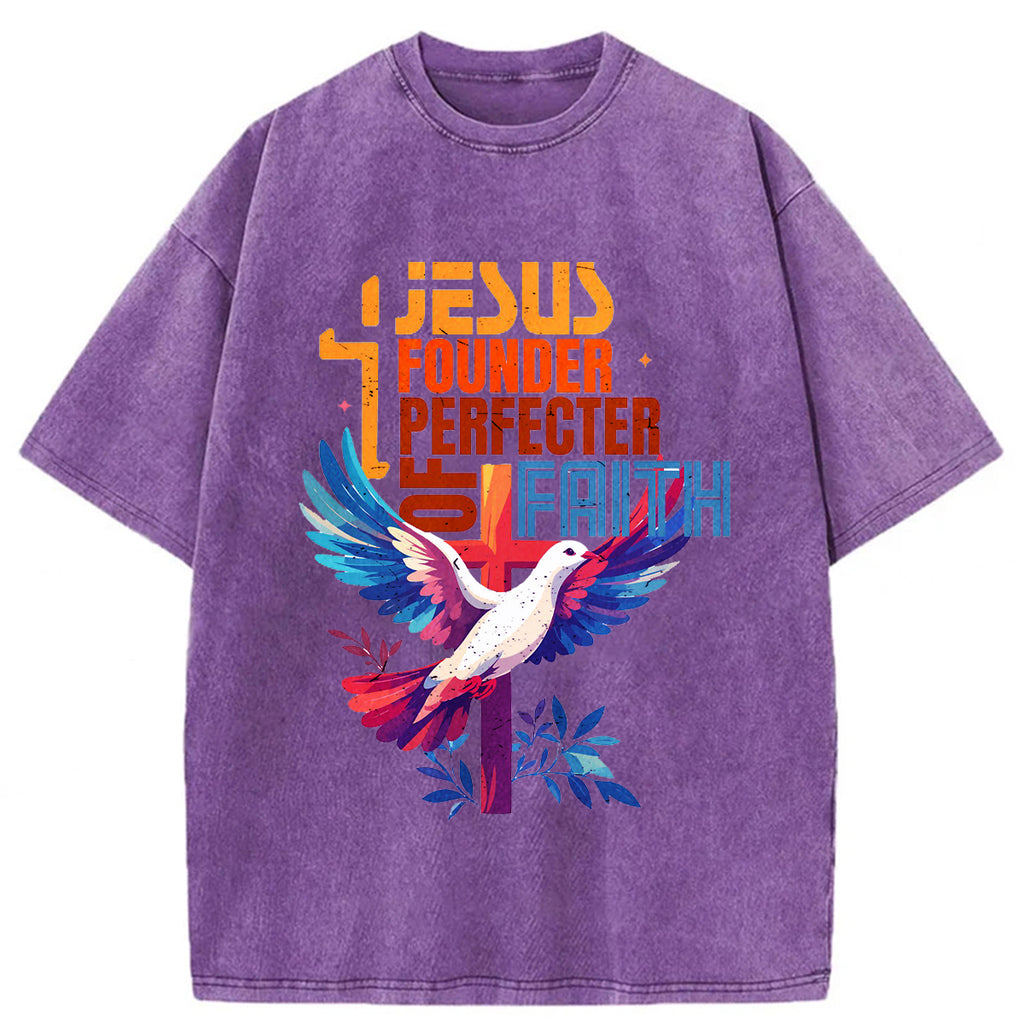 bbb Jesus Founder Perfecter Of Faith Washed T-shirt