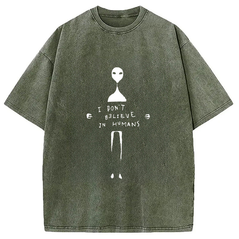 bbb I Don't Believe In Humans Washed T-Shirt