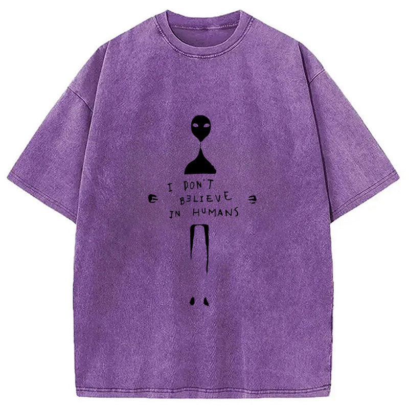bbb I Don't Believe In Humans Washed T-Shirt