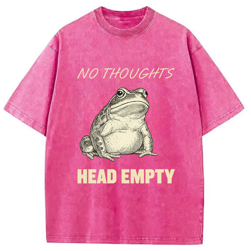 bbb No Thoughts Frog Washed T-Shirt