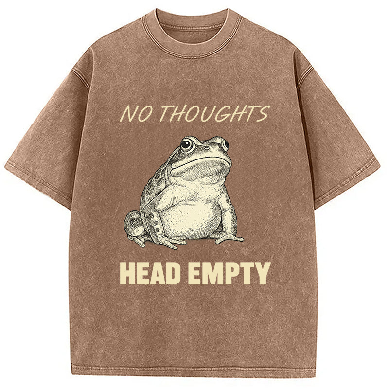 bbb No Thoughts Frog Washed T-Shirt