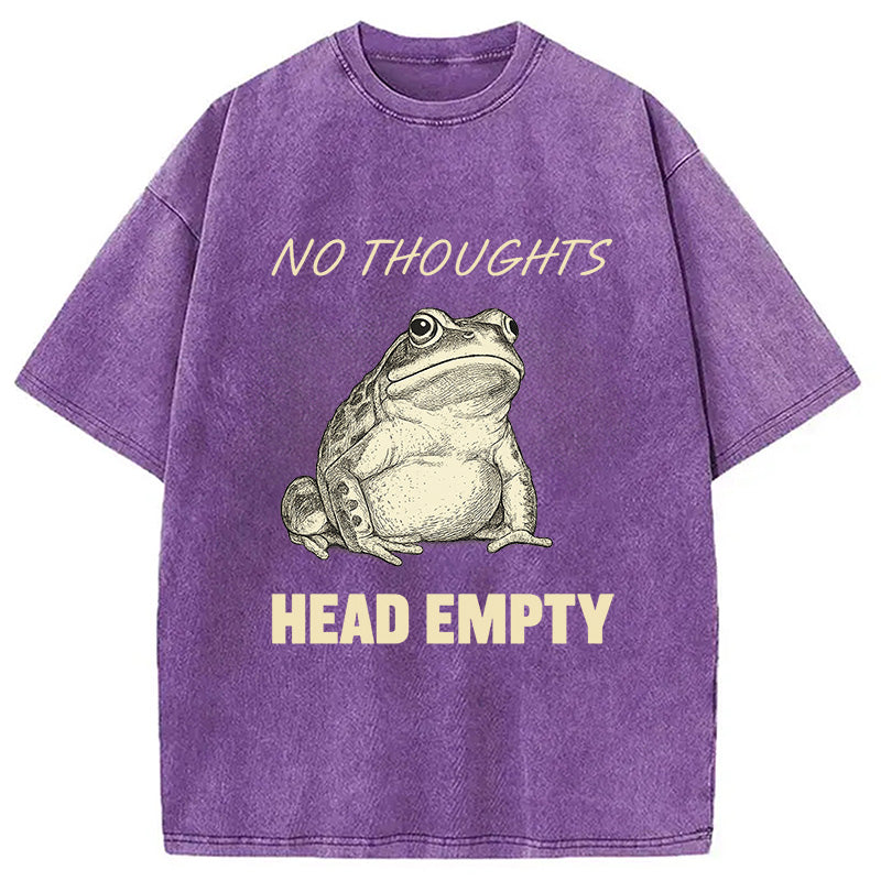 bbb No Thoughts Frog Washed T-Shirt