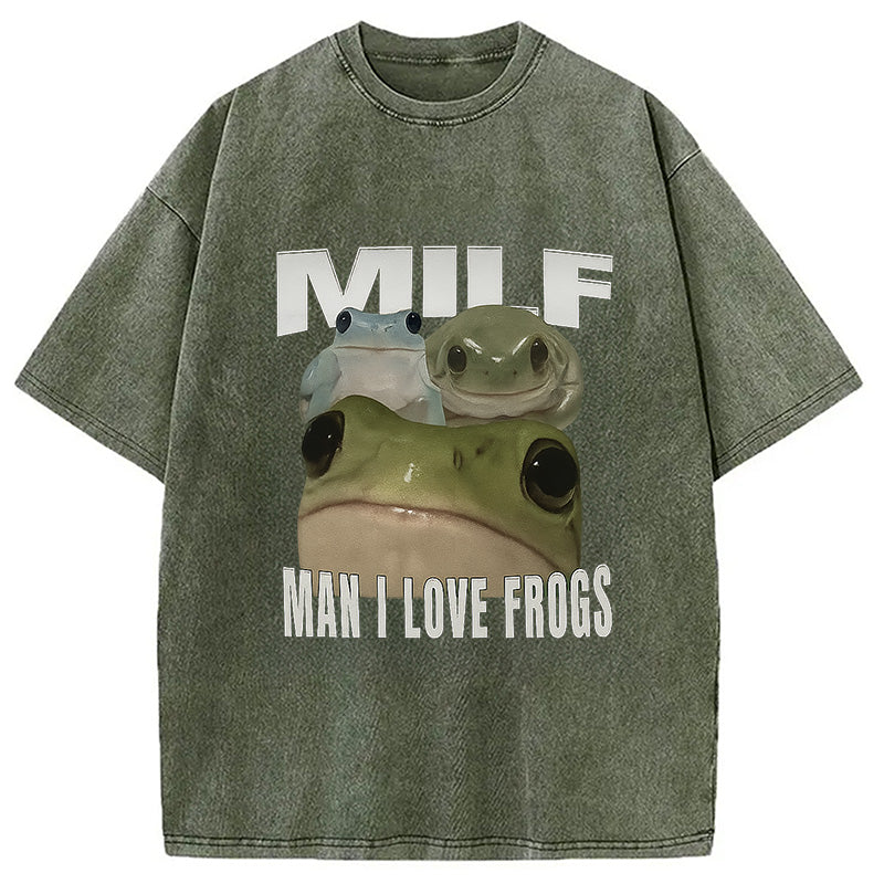 bbb Man I Love Frogs Washed T-Shirt