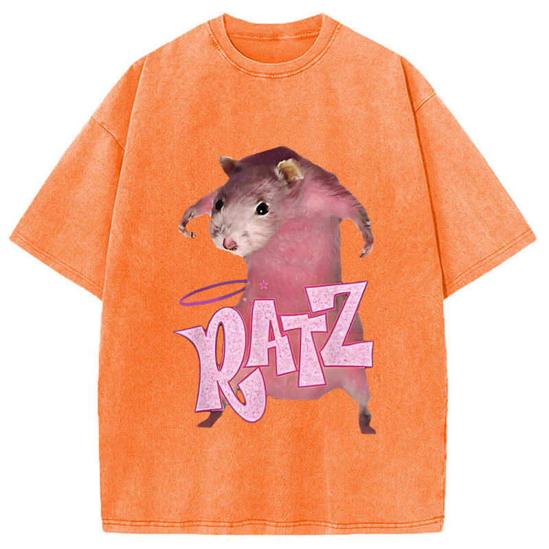 bbb Funny Ratt Pink RATZ Washed T-Shirt