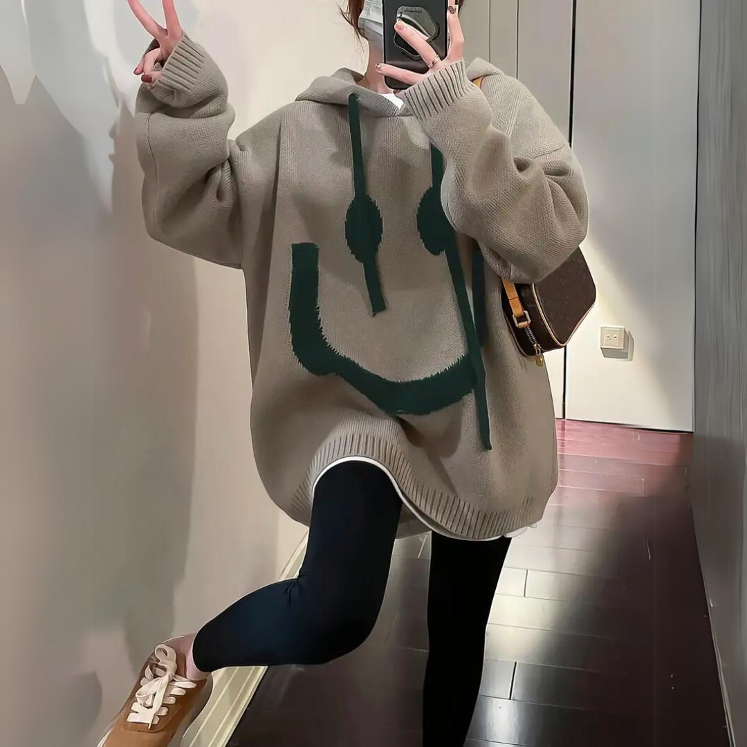 Warm Cozy Women's Oversized Hoodie - Knit, Everyday