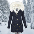 Warm Flattering Women's Parka - Longline, Faux Fur, Winter