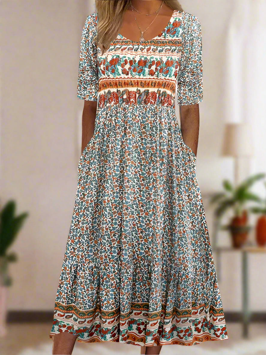 Women's Maxi Dress with Mixed Color Pattern, Casual and Formal Summer Dresses for All-Day Comfort