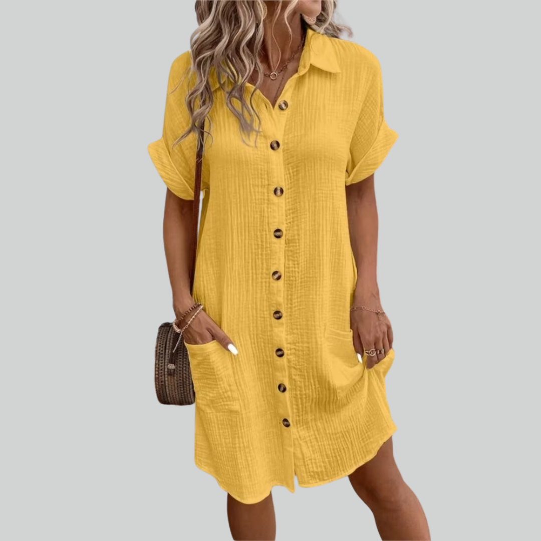 Elegant Shirt Dress for Women - Versatile Office and Casual Wear, Flattering Fit for All-Day Comfort