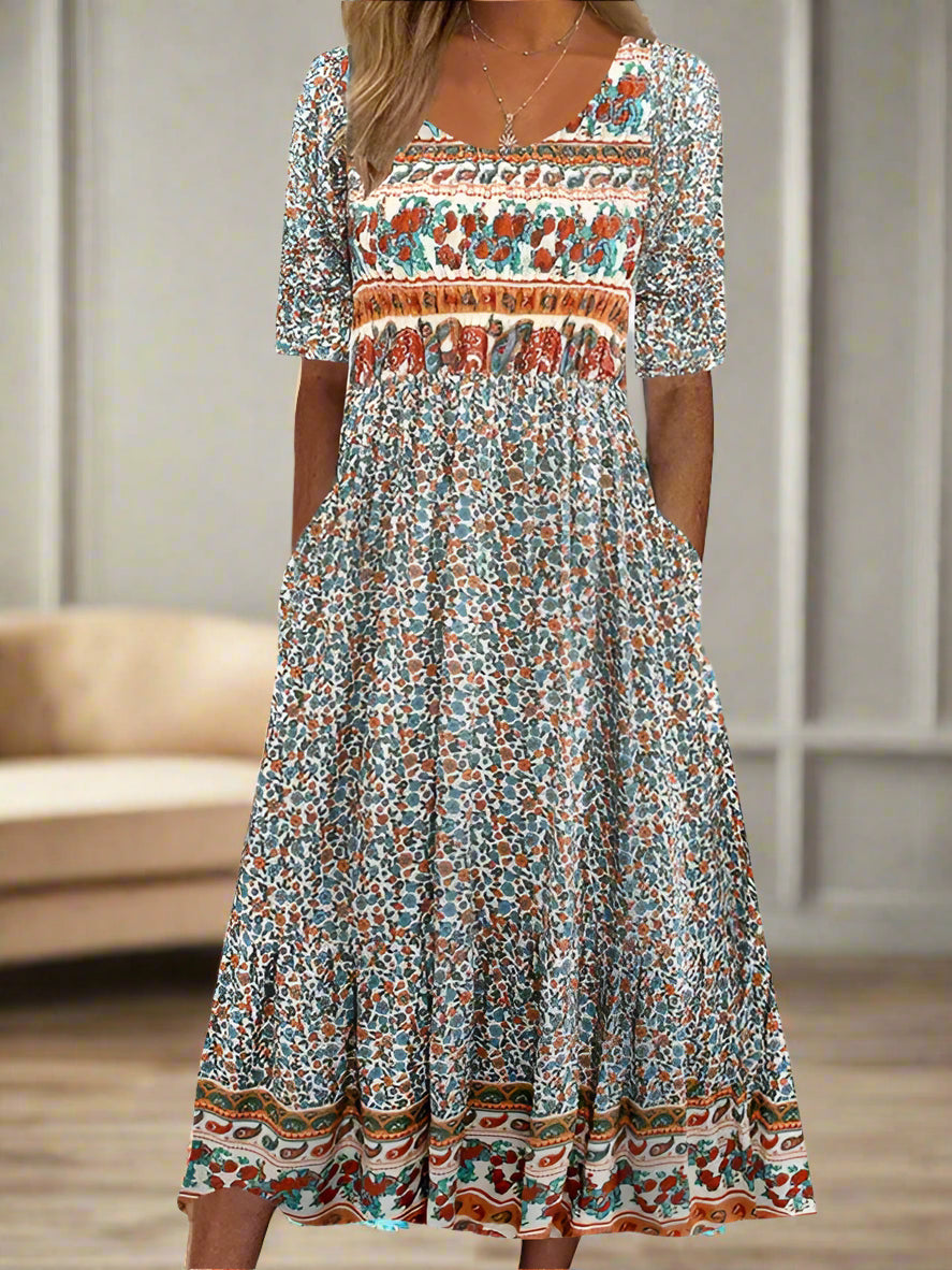 Women's Maxi Dress with Mixed Color Pattern, Casual and Formal Summer Dresses for All-Day Comfort