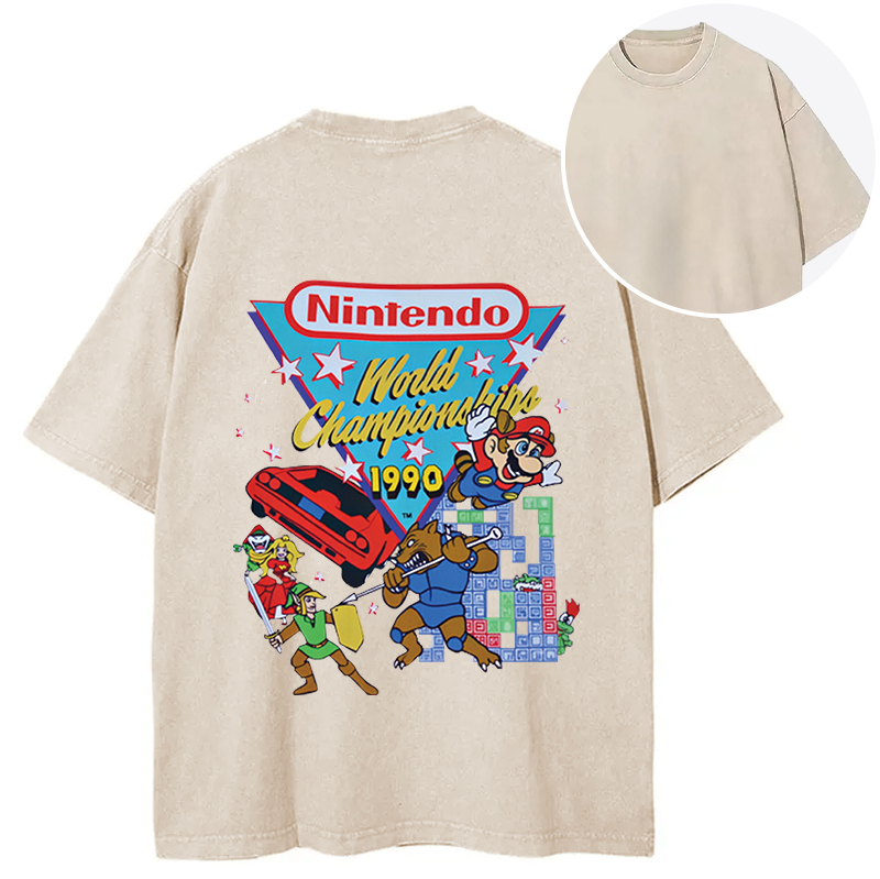 bbb Nintendo 1990 World Championships Back Washed T-Shirt