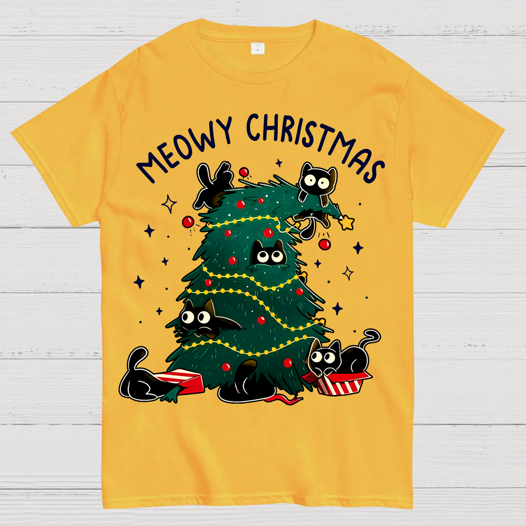 Meowy Christmas Funny Cats  T-Shirt
