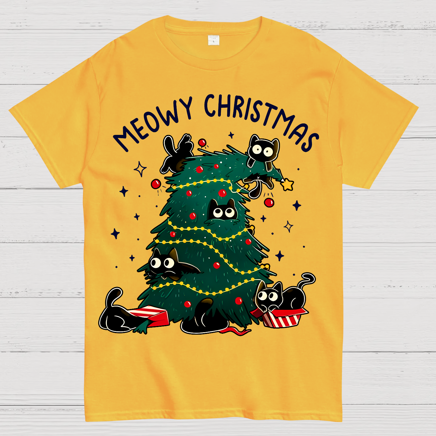 Meowy Christmas Funny Cats  T-Shirt